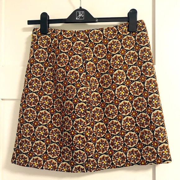 Embroidered Fall Copper Skirt - Picture 1 of 3